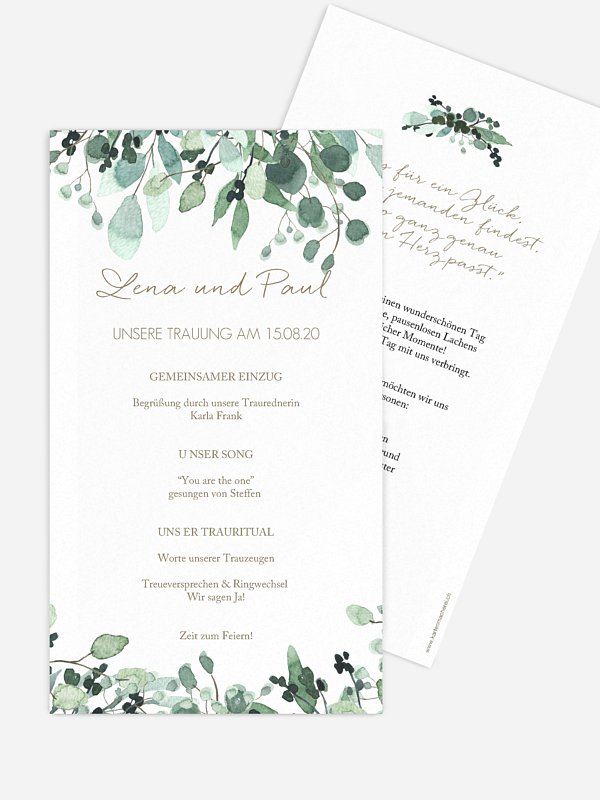 Kirchenheft Hochzeit All The Greenery
