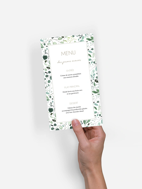 Menu mariage All The Greenery