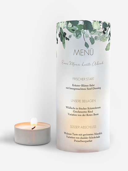 Menükarte Hochzeit All The Greenery