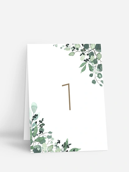 Numéro de table mariage All The Greenery