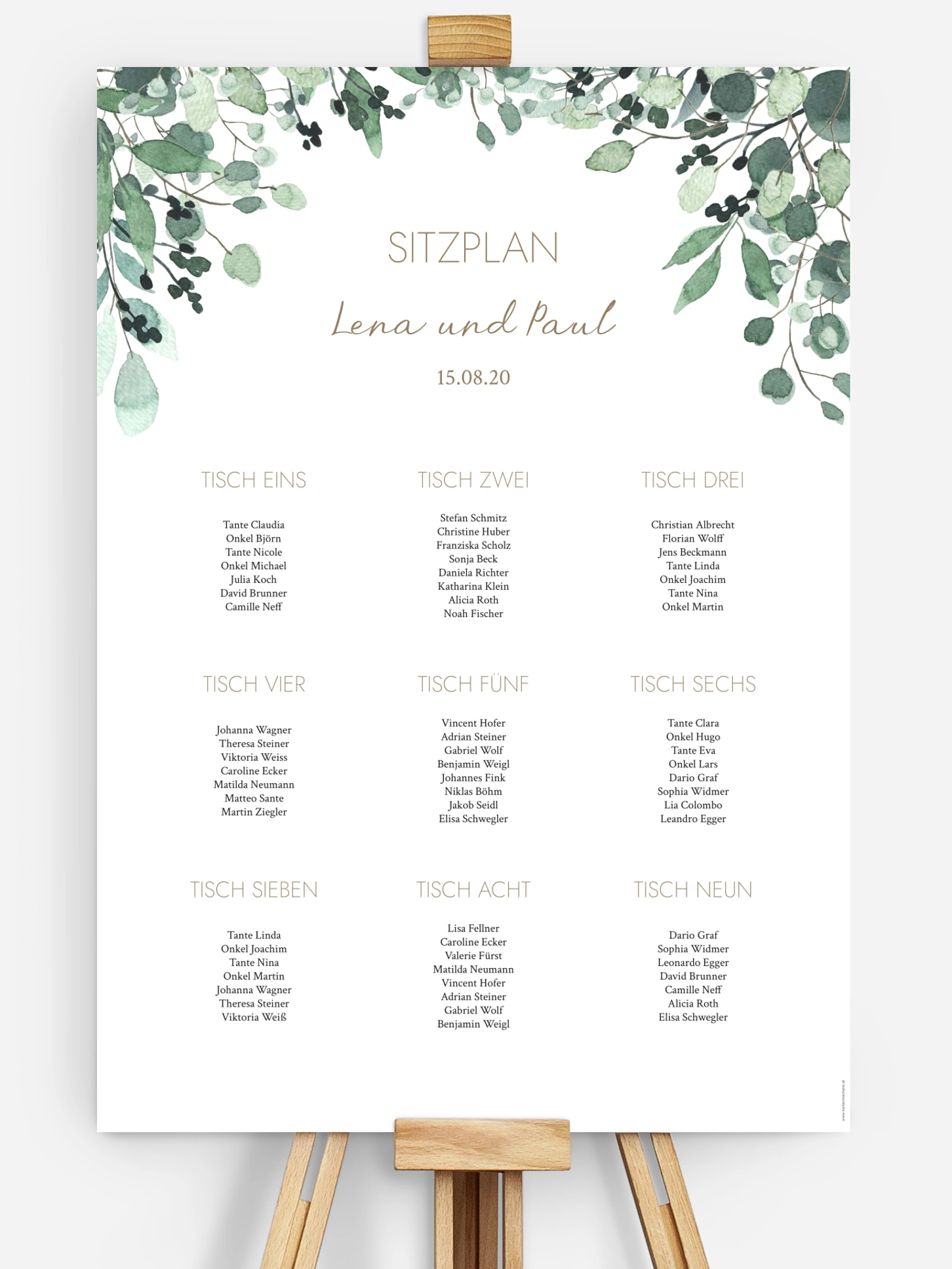 Sitzplan Plakat All The Greenery