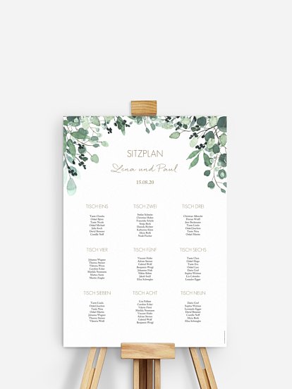 Sitzplan Plakat All The Greenery