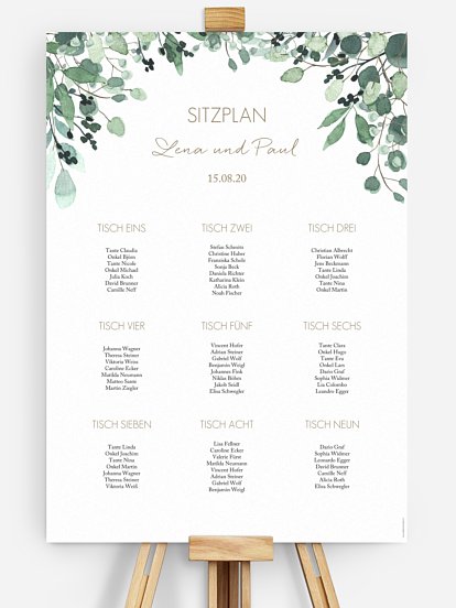 Sitzplan Plakat All The Greenery