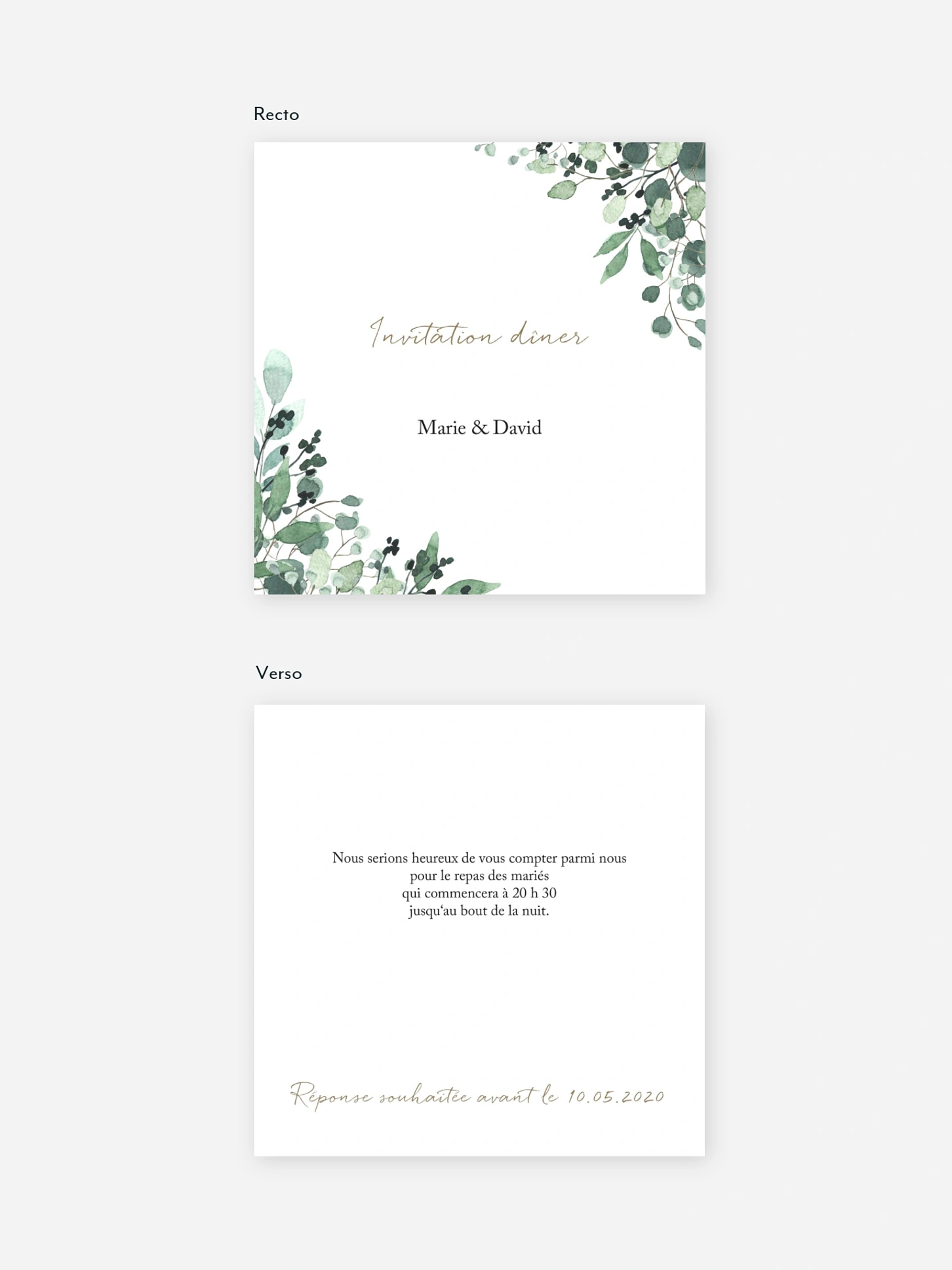 Carton d'invitation All The Greenery