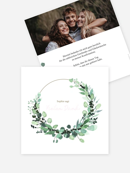 Danksagung Konfirmation All The Greenery