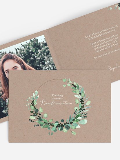 Konfirmationseinladung All The Greenery