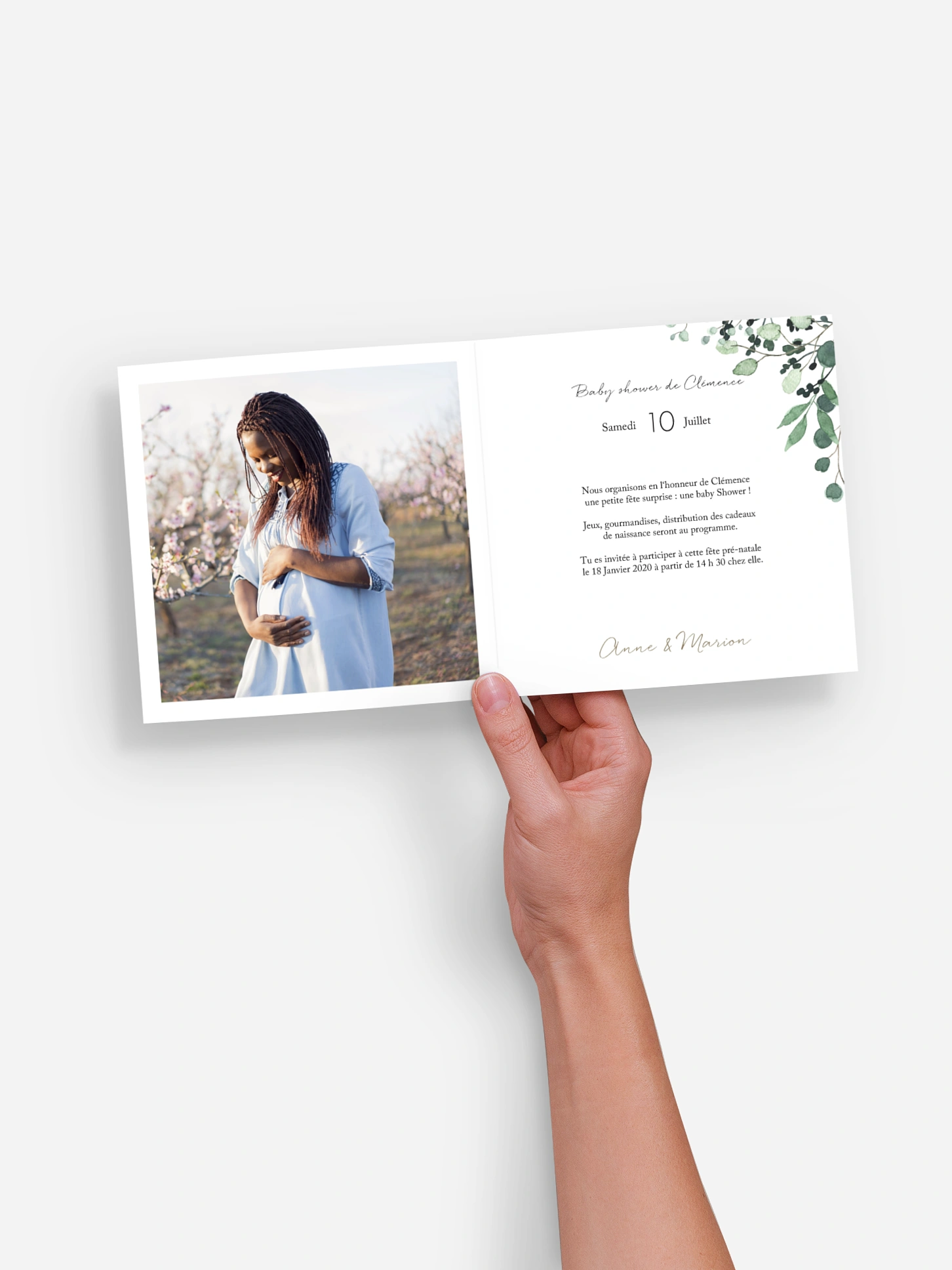 Invitation baby shower All The Greenery