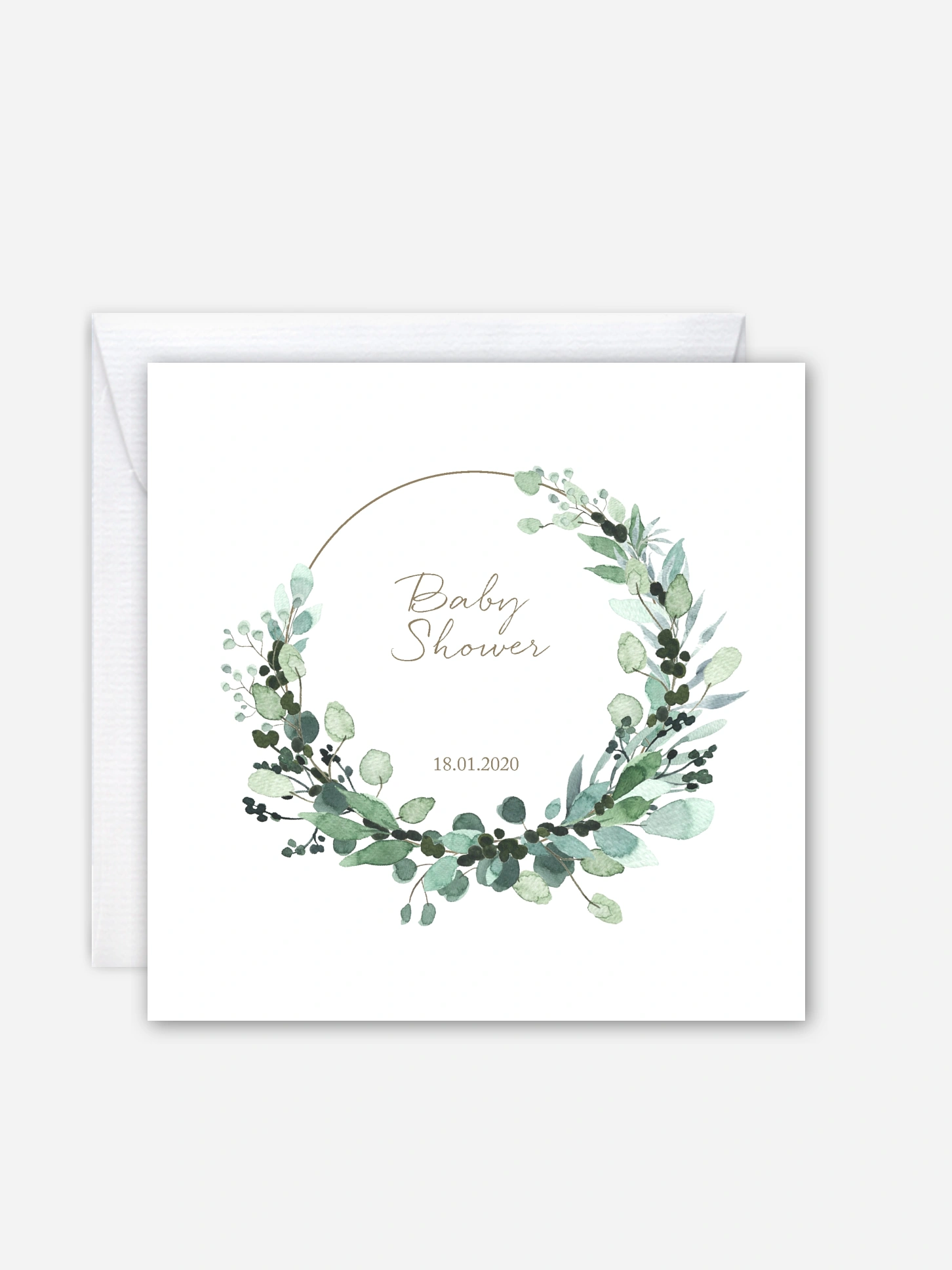 Invitation baby shower All The Greenery