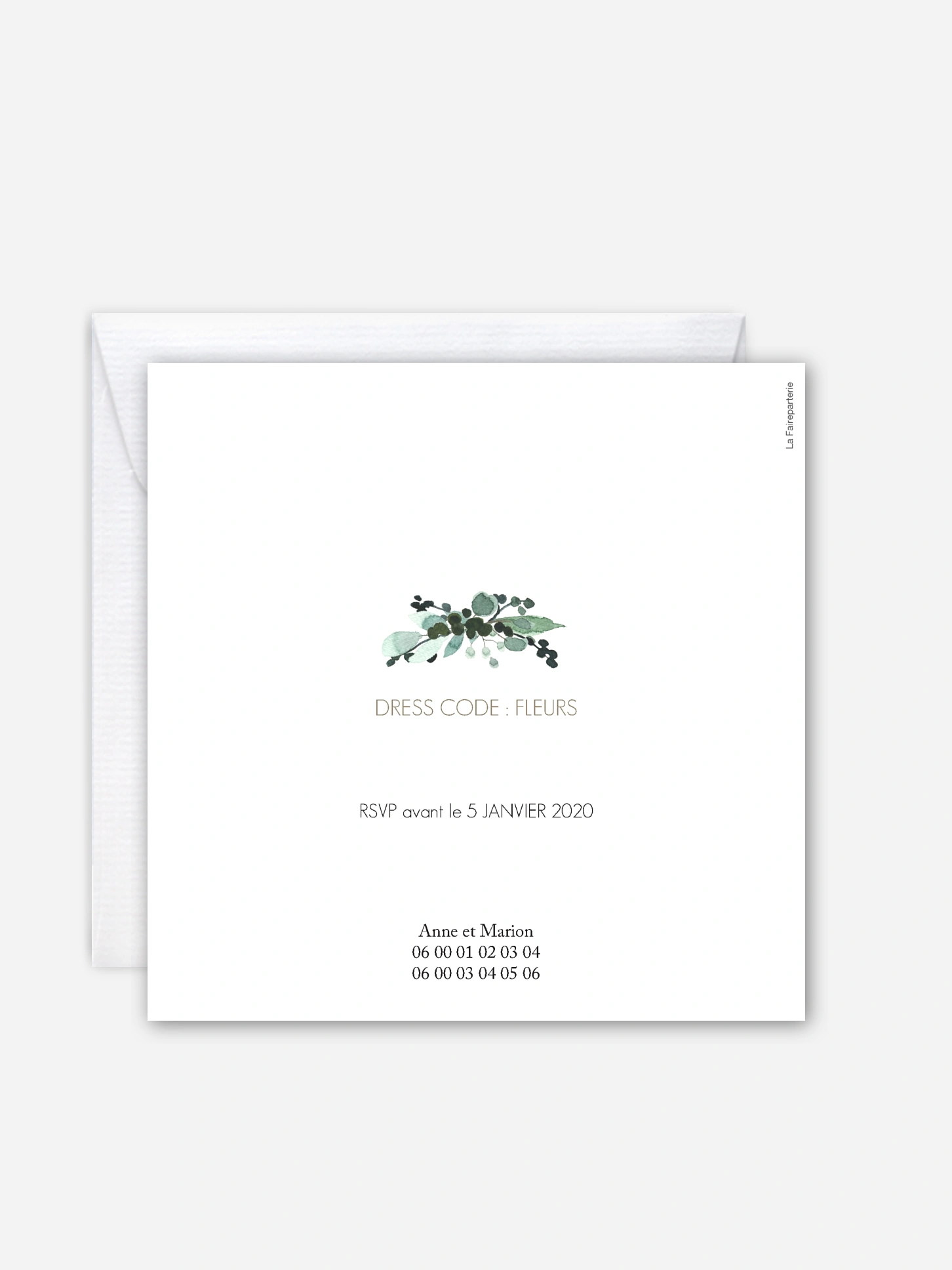 Invitation baby shower All The Greenery