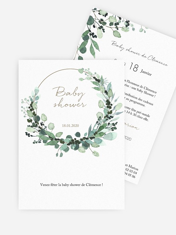 Invitation baby shower All The Greenery