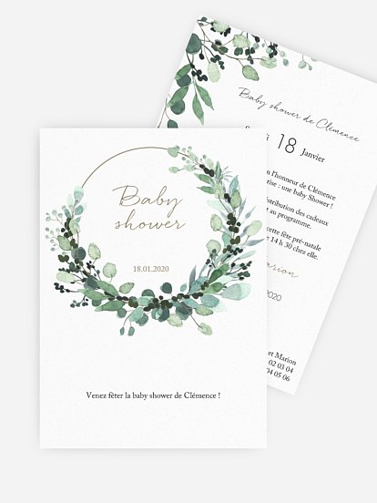 Invitation baby shower All The Greenery