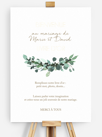 Affiche livre d'or mariage All The Greenery