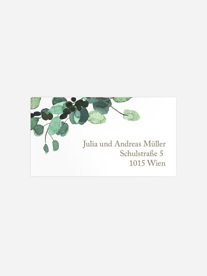 Empfängeraufkleber Taufe All The Greenery