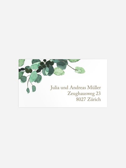 Empfängeraufkleber Taufe All The Greenery