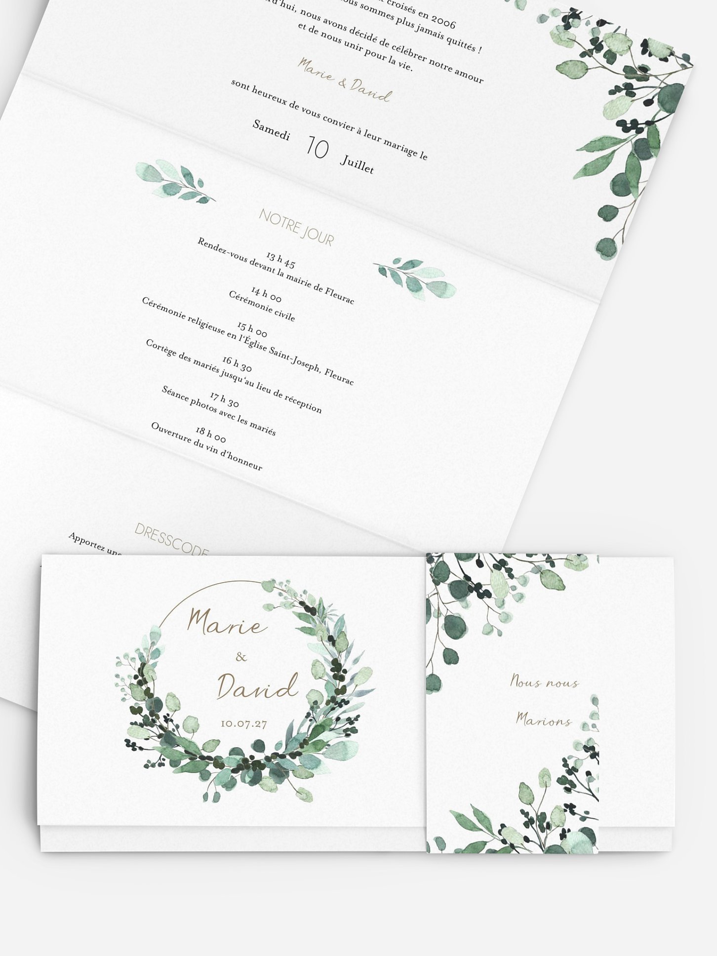 Faire-part de mariage All The Greenery