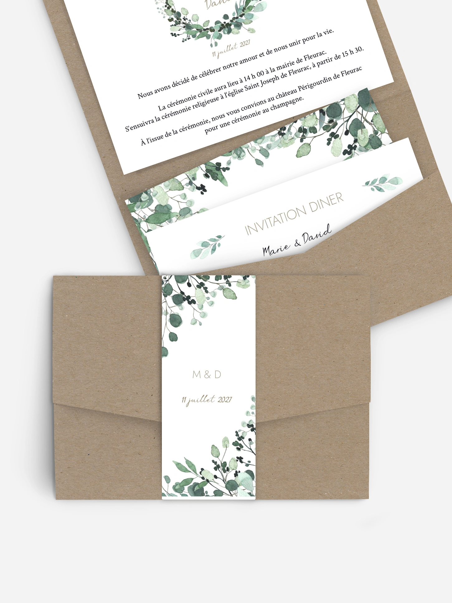 Faire-part de mariage All The Greenery