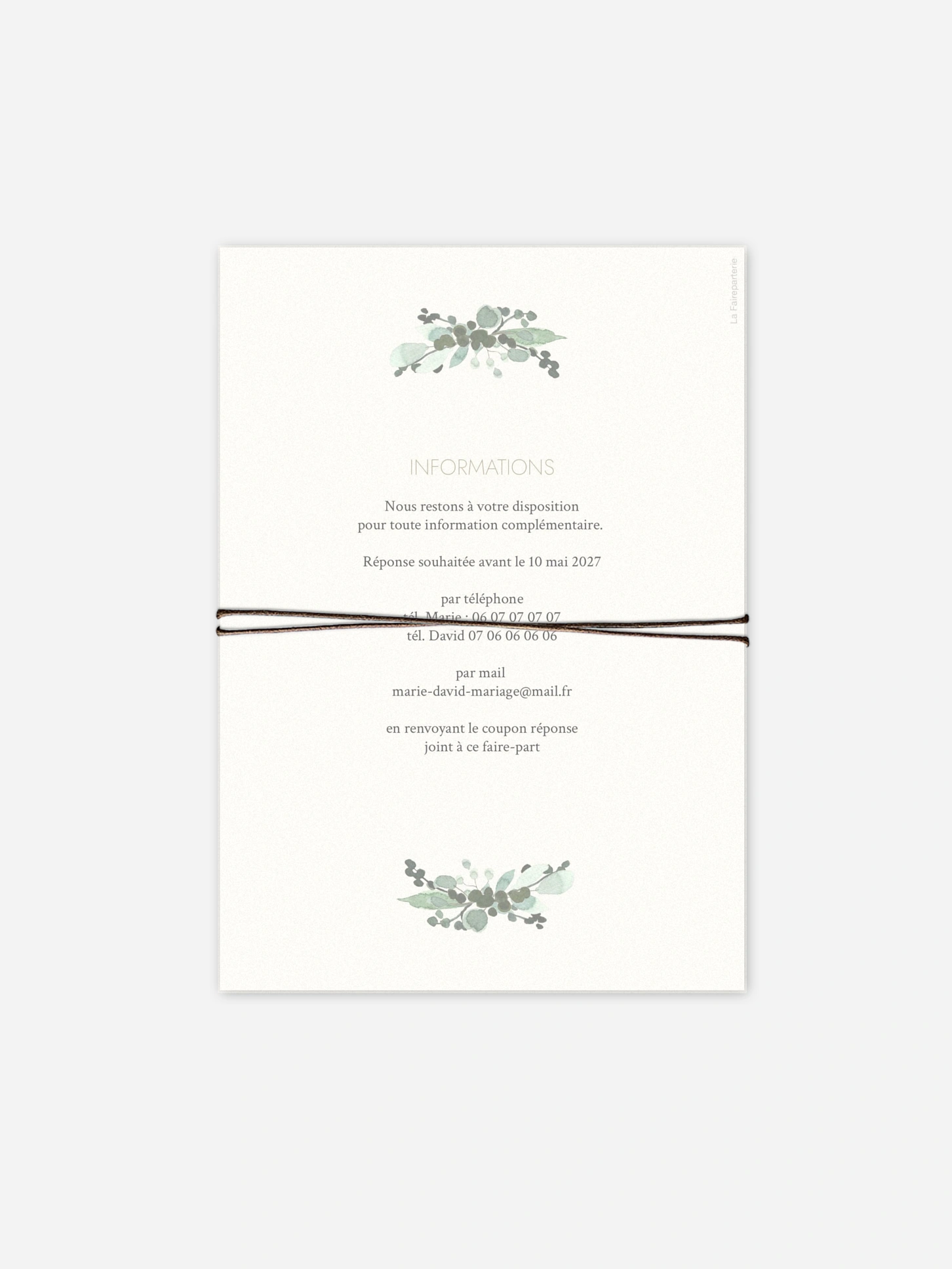 Faire-part de mariage All The Greenery