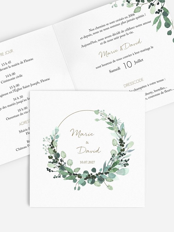 Faire-part de mariage All The Greenery