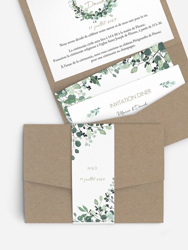 Faire-part de mariage All The Greenery