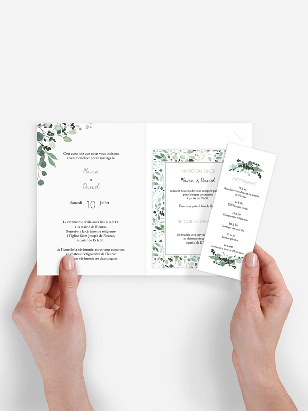Faire-part de mariage All The Greenery