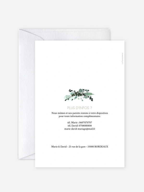 Faire-part de mariage All The Greenery