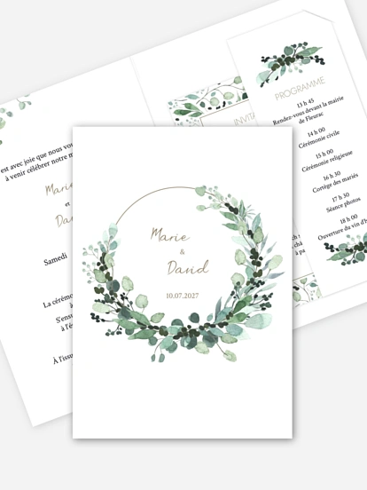 Faire-part de mariage All The Greenery