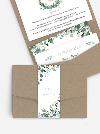 Faire-part de mariage All The Greenery