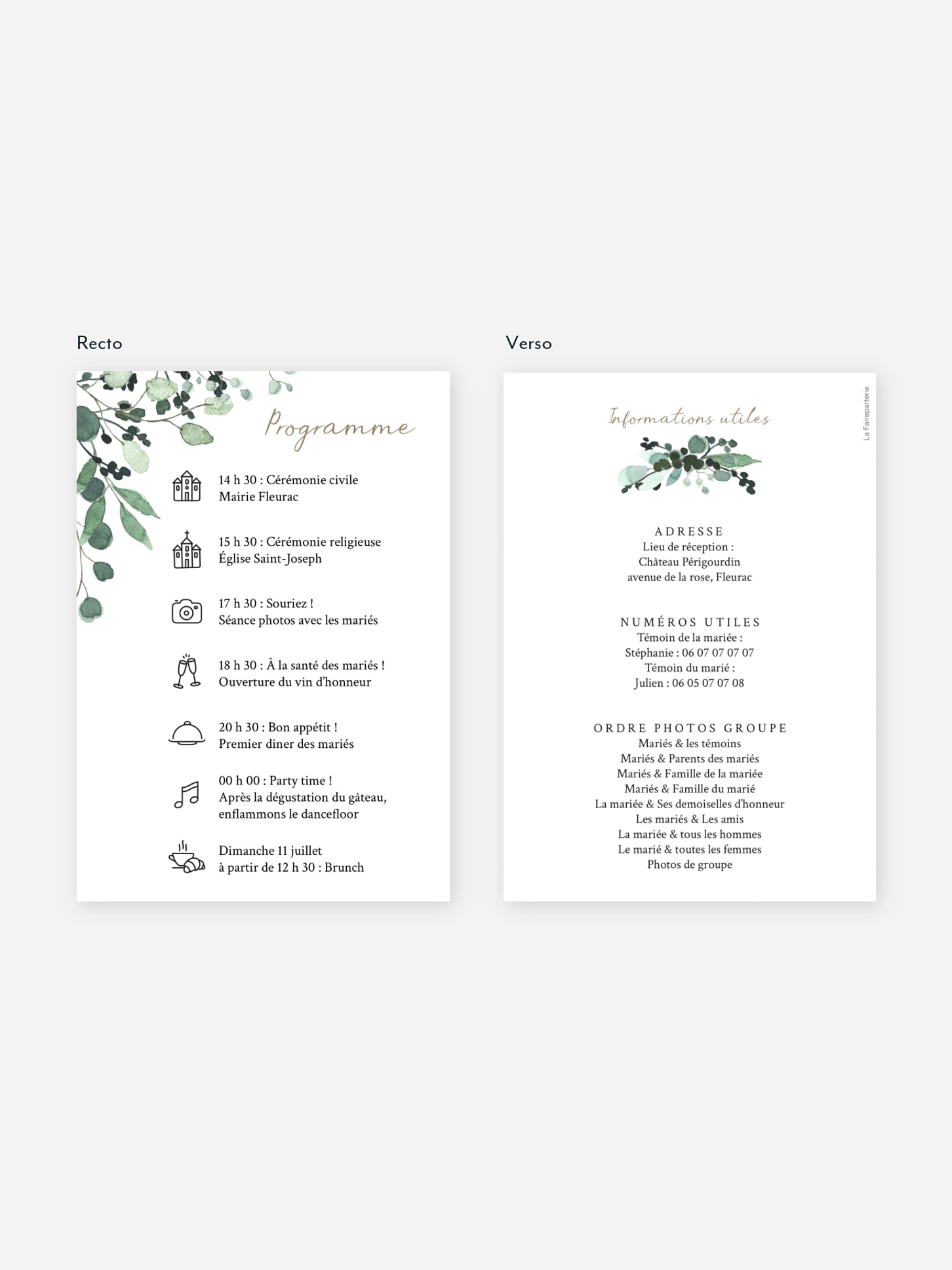 Programme mariage All The Greenery
