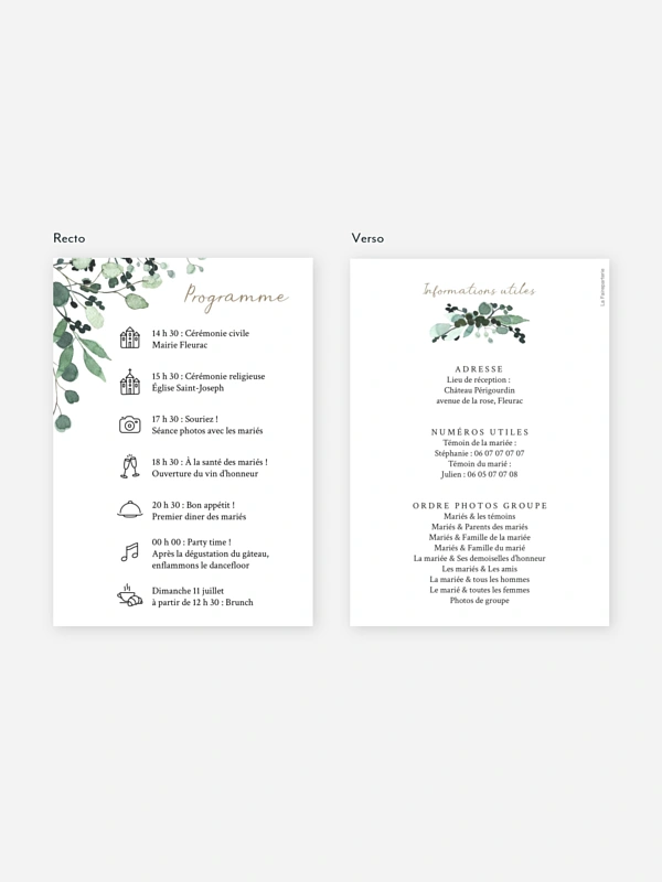 Programme mariage All The Greenery