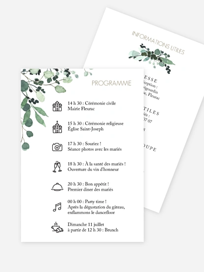Programme mariage All The Greenery