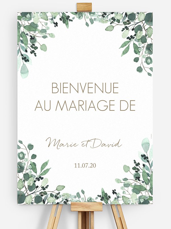 Poster bienvenue mariage All The Greenery