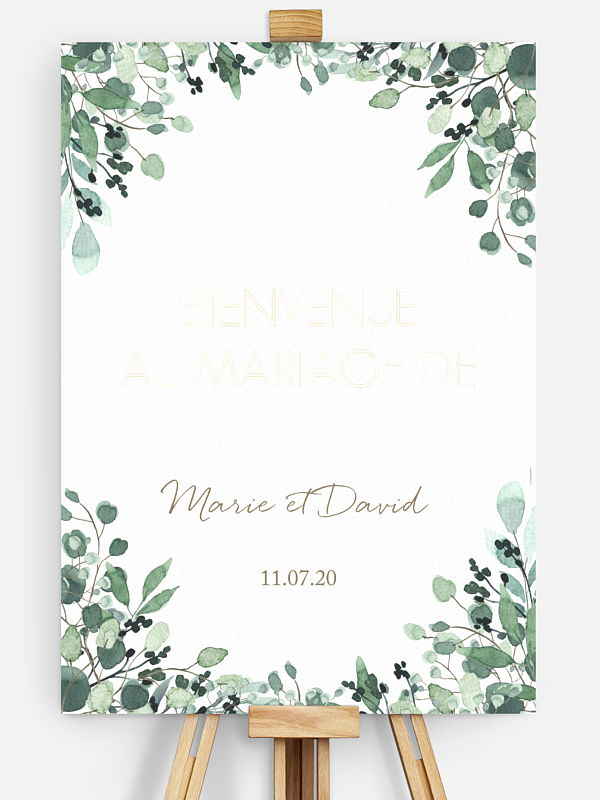 Poster bienvenue mariage All The Greenery