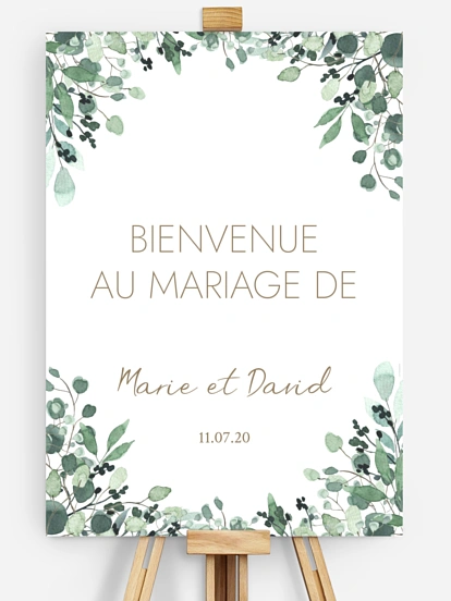 Poster bienvenue mariage All The Greenery