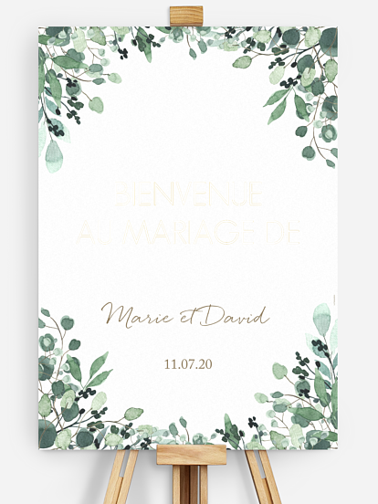 Poster bienvenue mariage All The Greenery