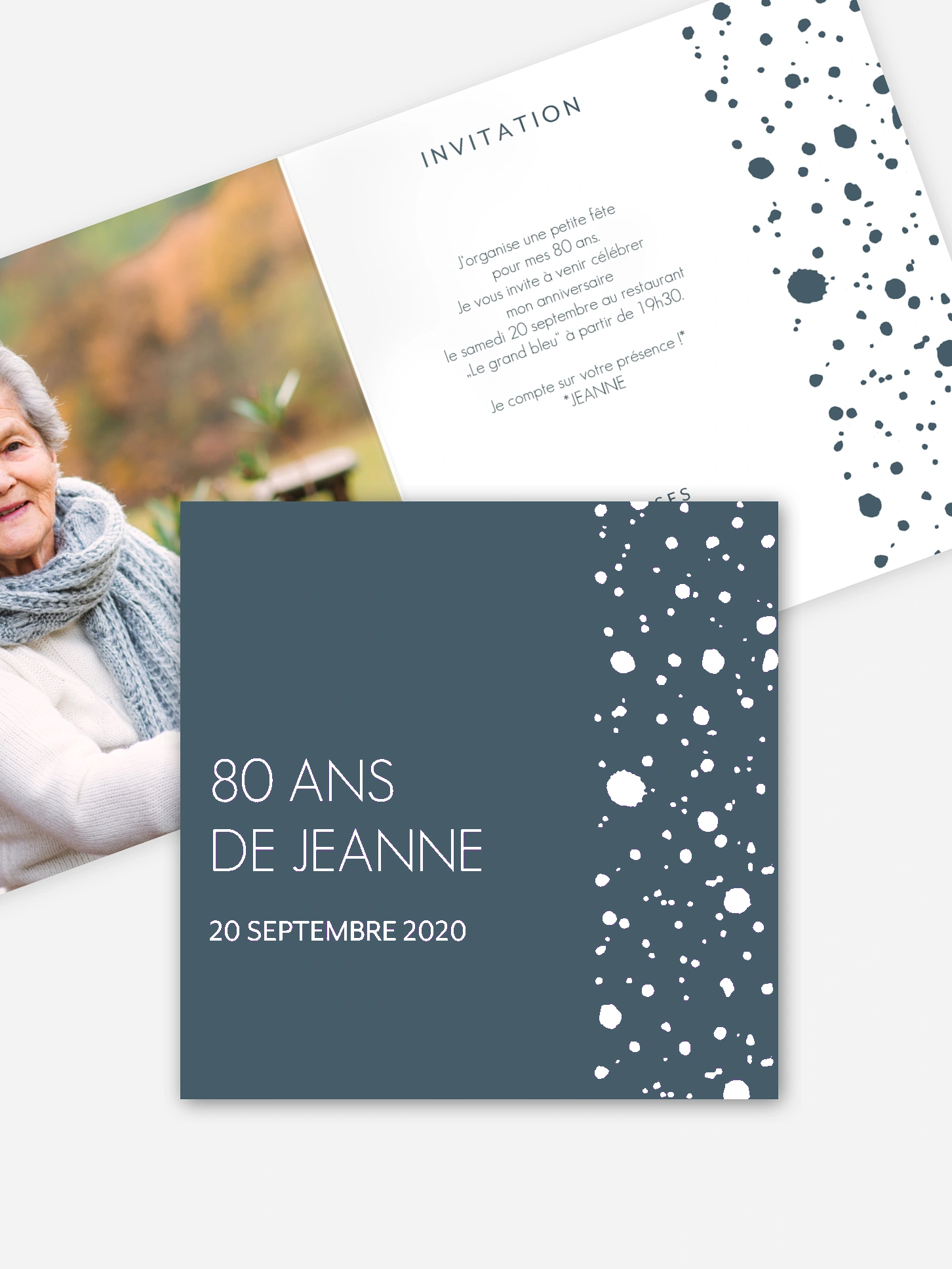 invitation anniversaire 80 Blue love
