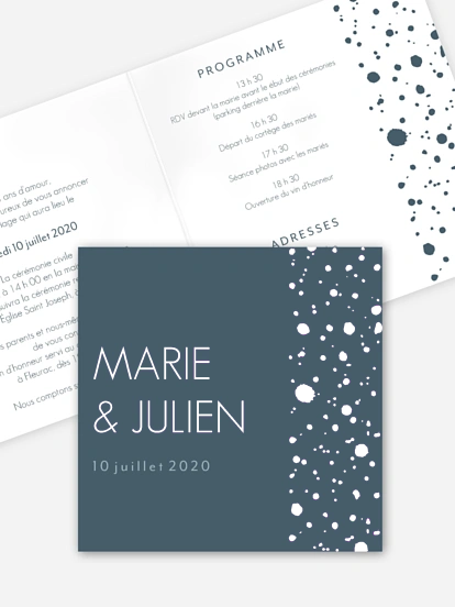 Faire-part de mariage Blue love