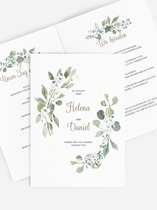 Hochzeitseinladung Powder Green