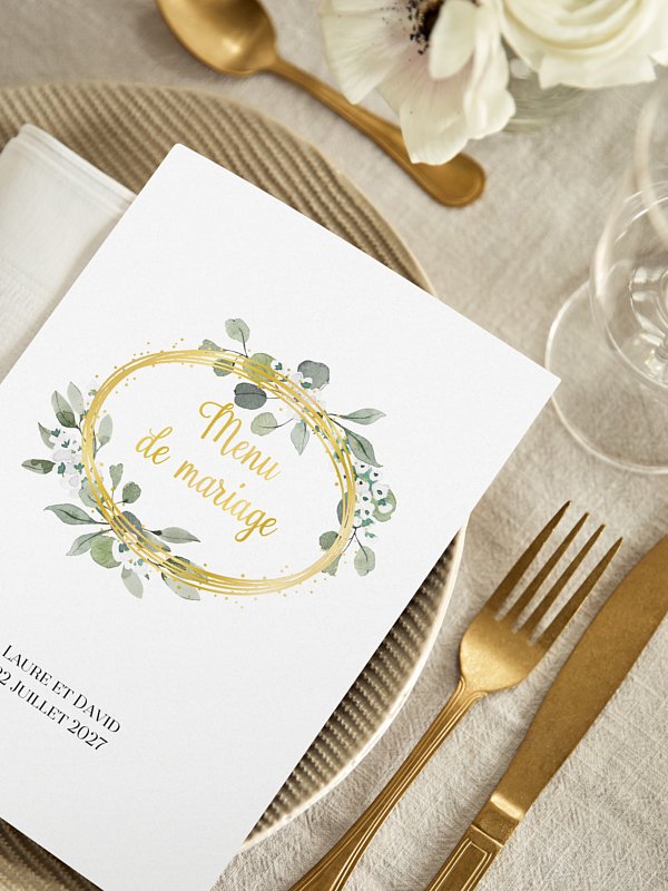 Menu mariage Anneau champêtre