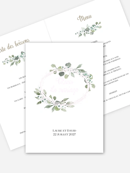Menu mariage Anneau champêtre