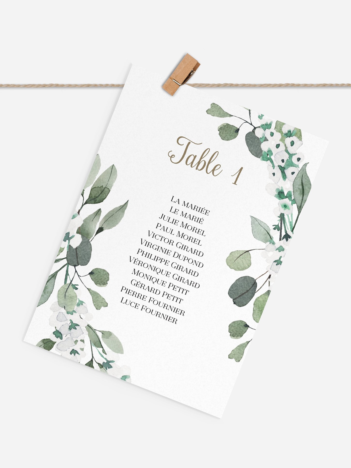 Cartons plan de table mariage Anneau champêtre