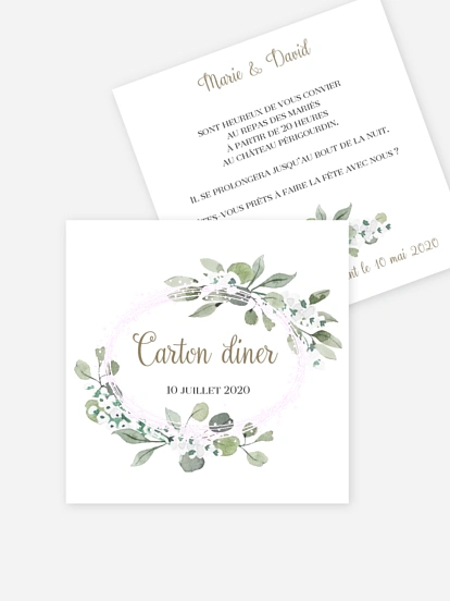 Carton d'invitation Anneau champêtre