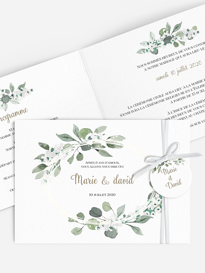 Faire-part de mariage Anneau champêtre