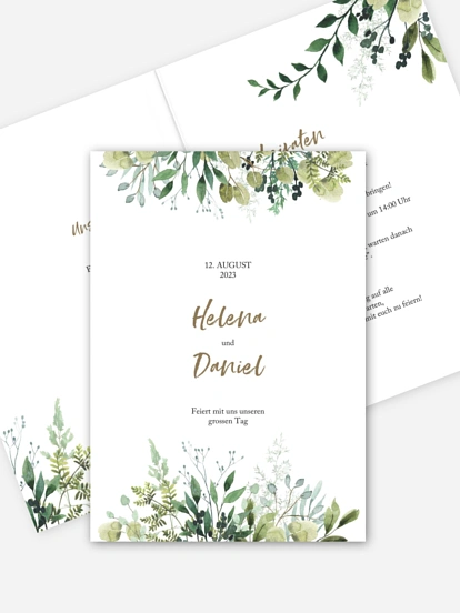 Hochzeitseinladung Green Magic