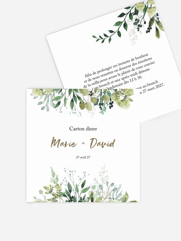 Carton d'invitation Green Magic