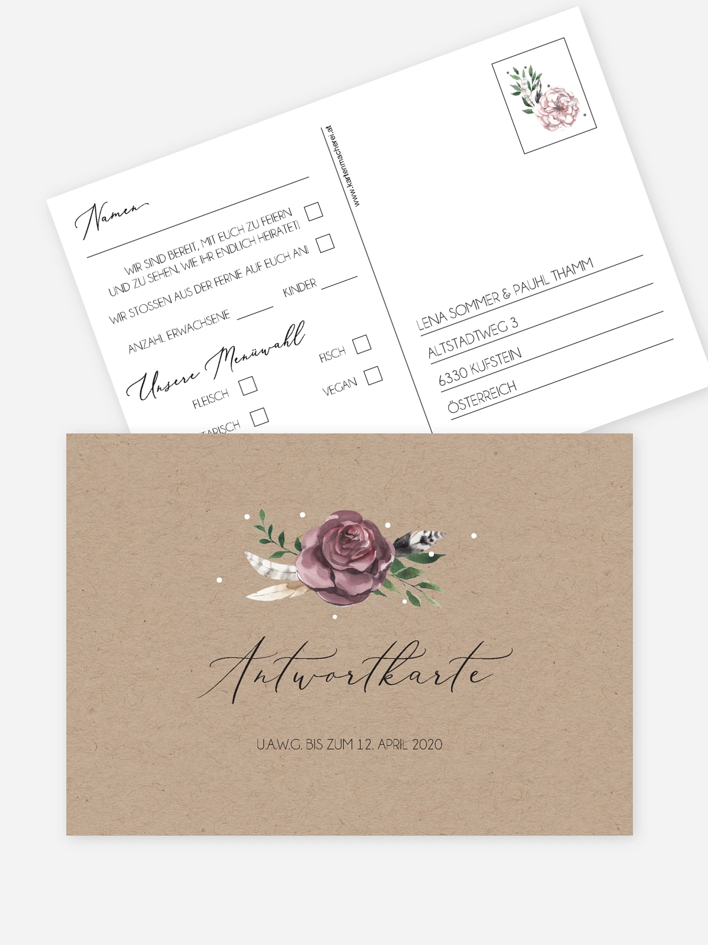 Antwortkarte Hochzeit Bohemian Summer