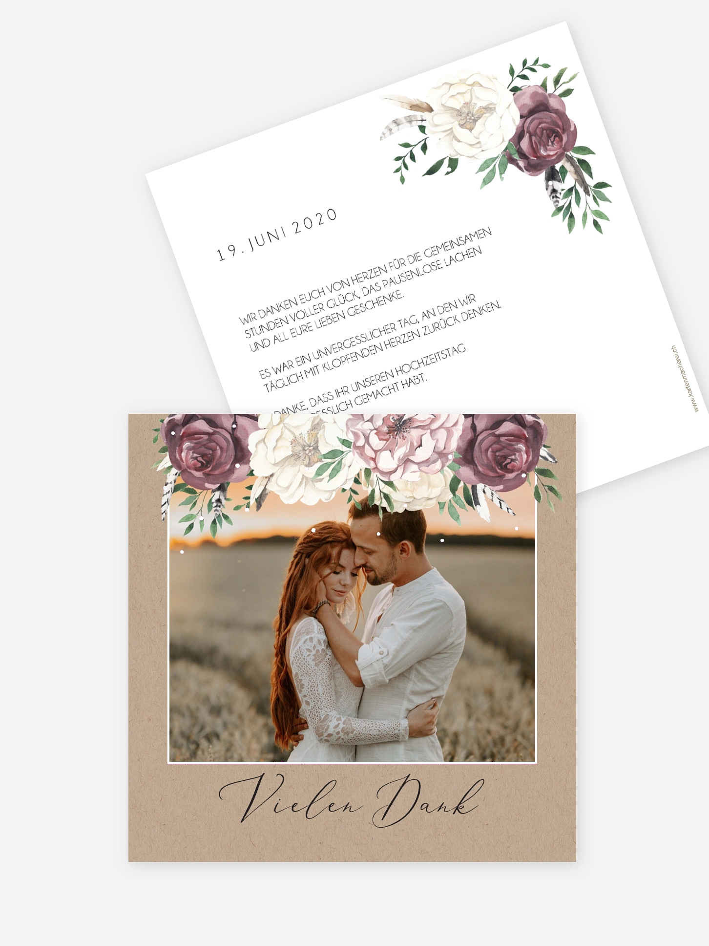 Dankeskarte Hochzeit Bohemian Summer