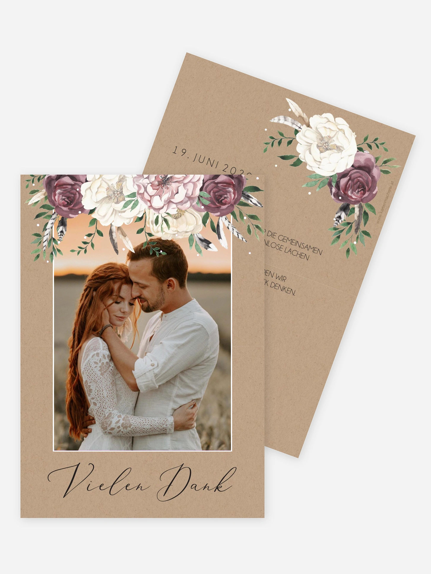 Dankeskarte Hochzeit Bohemian Summer