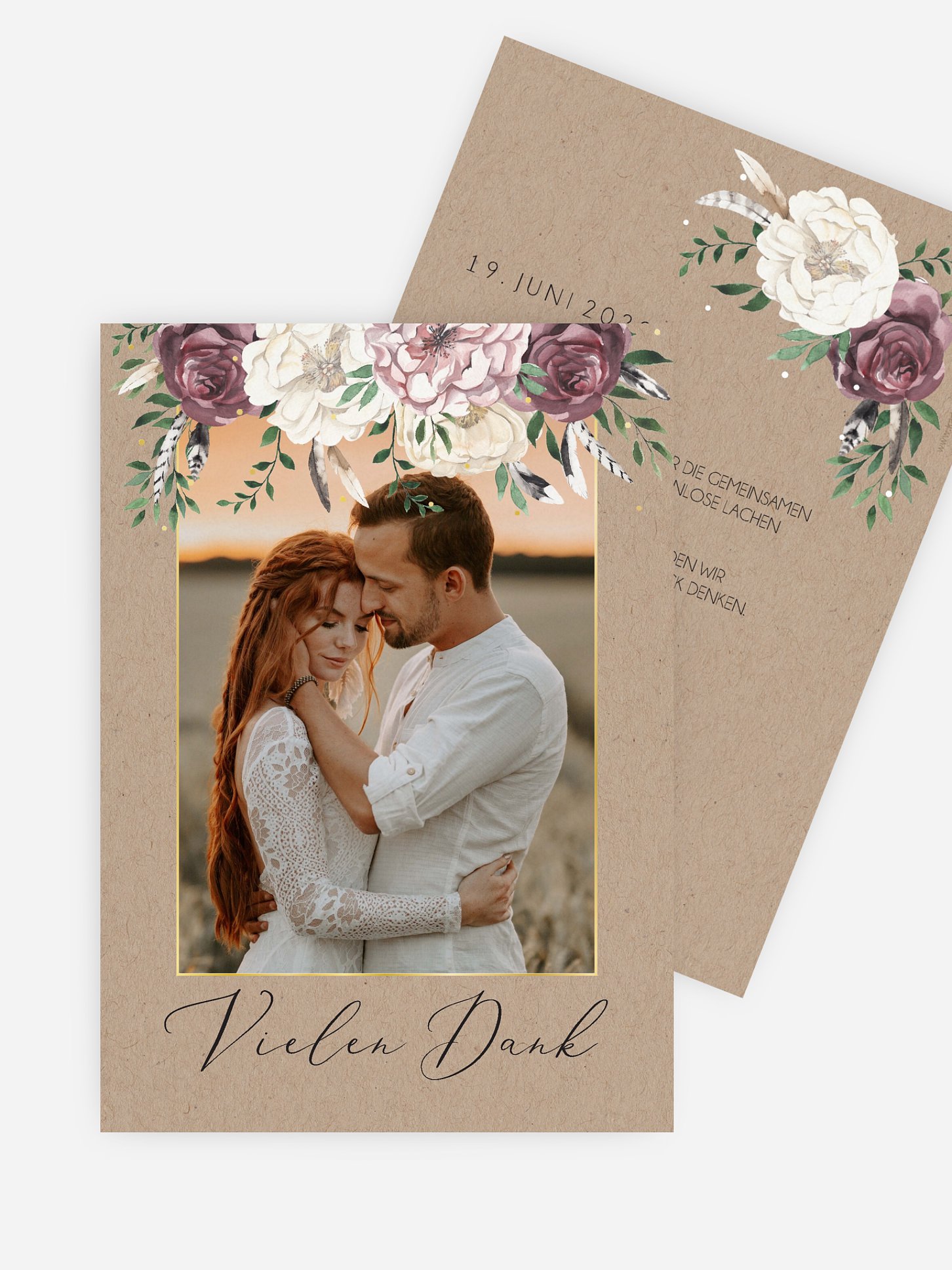 Dankeskarte Hochzeit Bohemian Summer