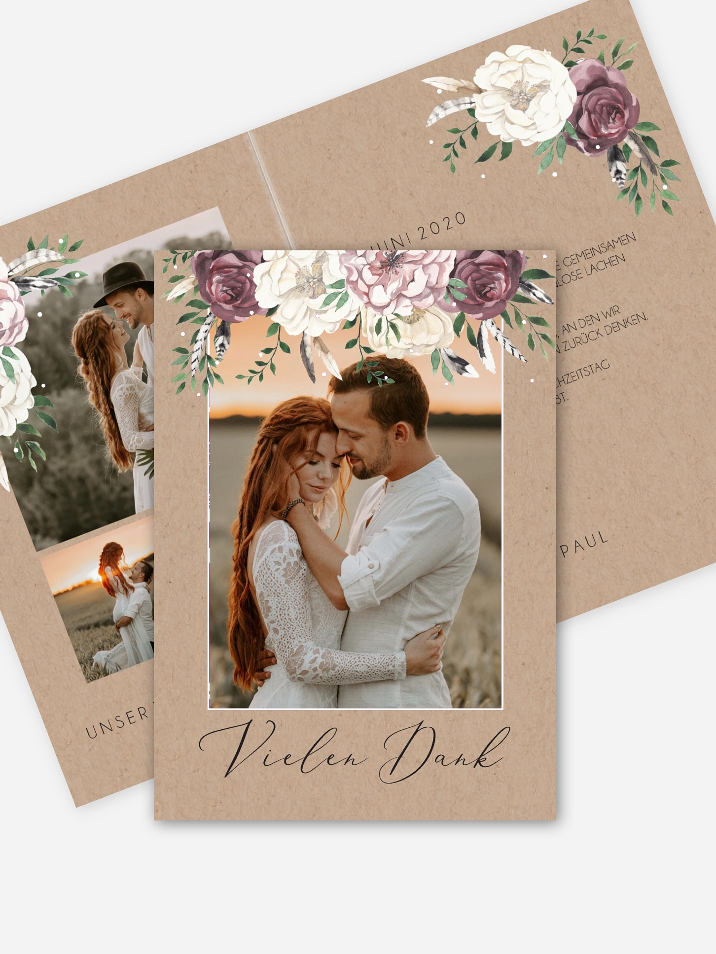 Dankeskarte Hochzeit Bohemian Summer