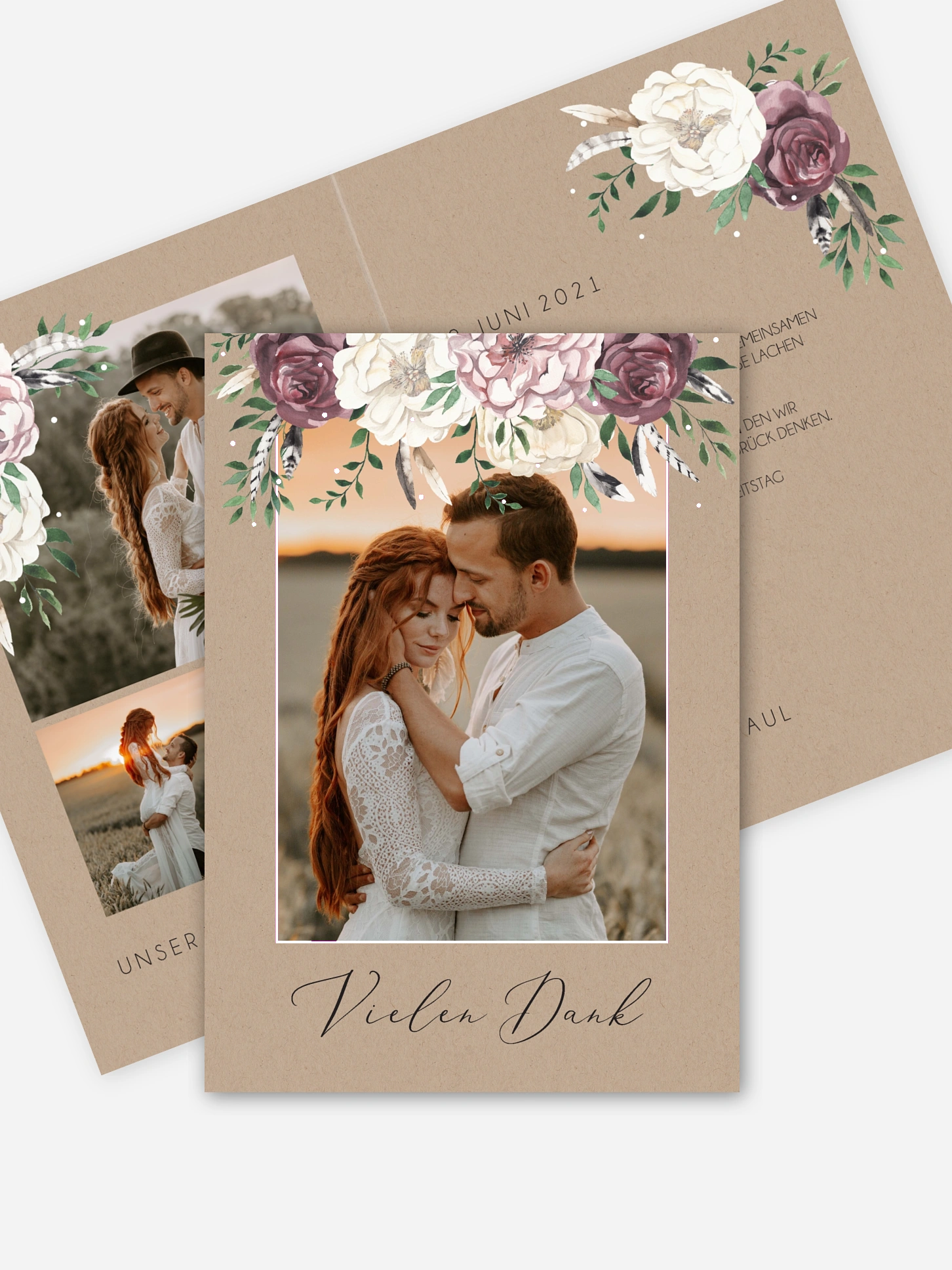Dankeskarte Hochzeit Bohemian Summer